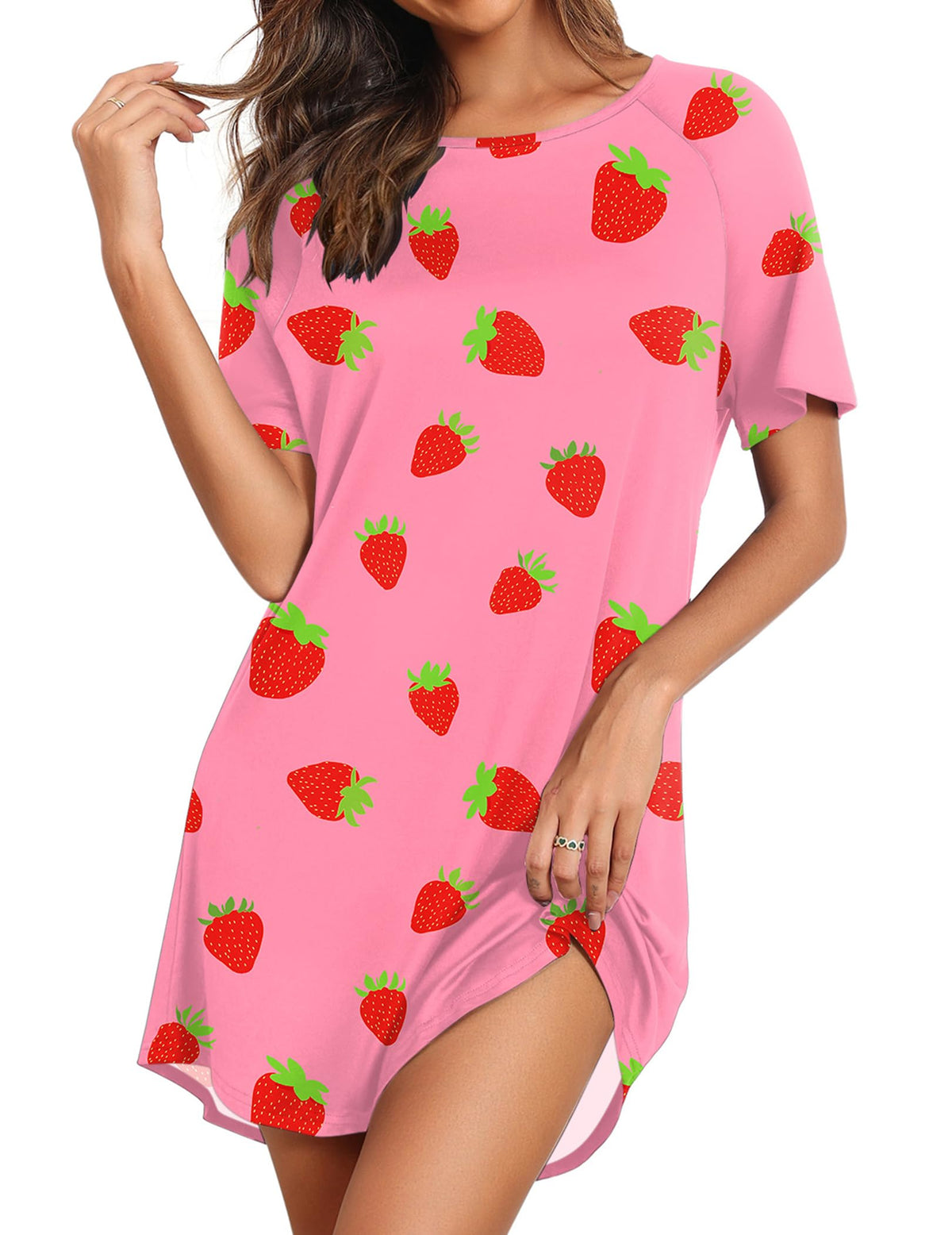 Ekouaer Nightgowns for Women Short Sleeve Sleep Shirts Pullover Nightshirt