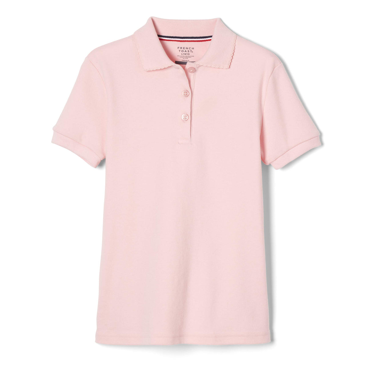 French Toast Girls' Short Sleeve Picot Collar Polo School Uniform Shirt (Standard and Plus)