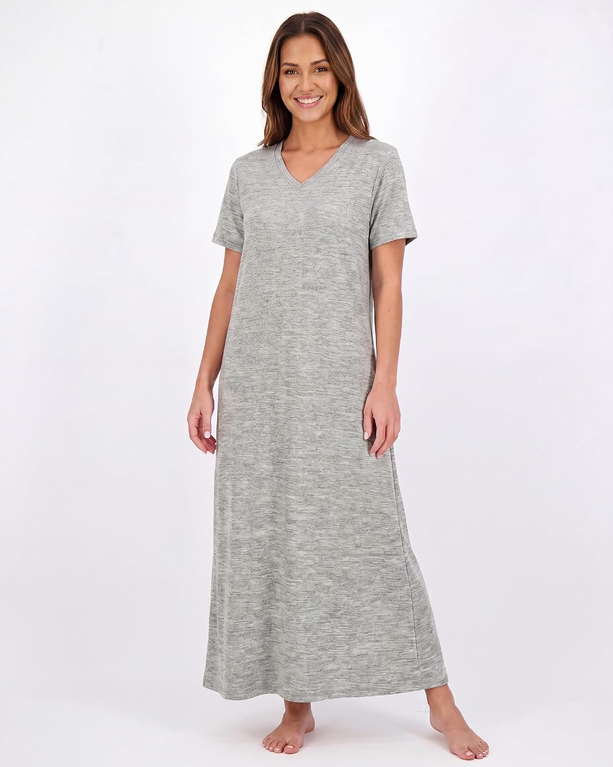 3 Pack Women's Maxi Long Nightgowns Short Sleeve Night Shirt PJ Sleep Dress