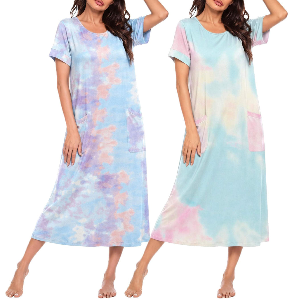 Ekouaer Long Nightgowns for Women Soft House Dress Plus Size Moo Moos