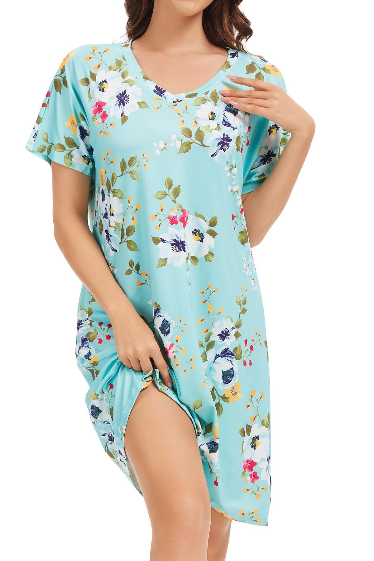 Nightgowns for Women Soft Cotton Sleep Shirts Short Sleeve Sleepwear