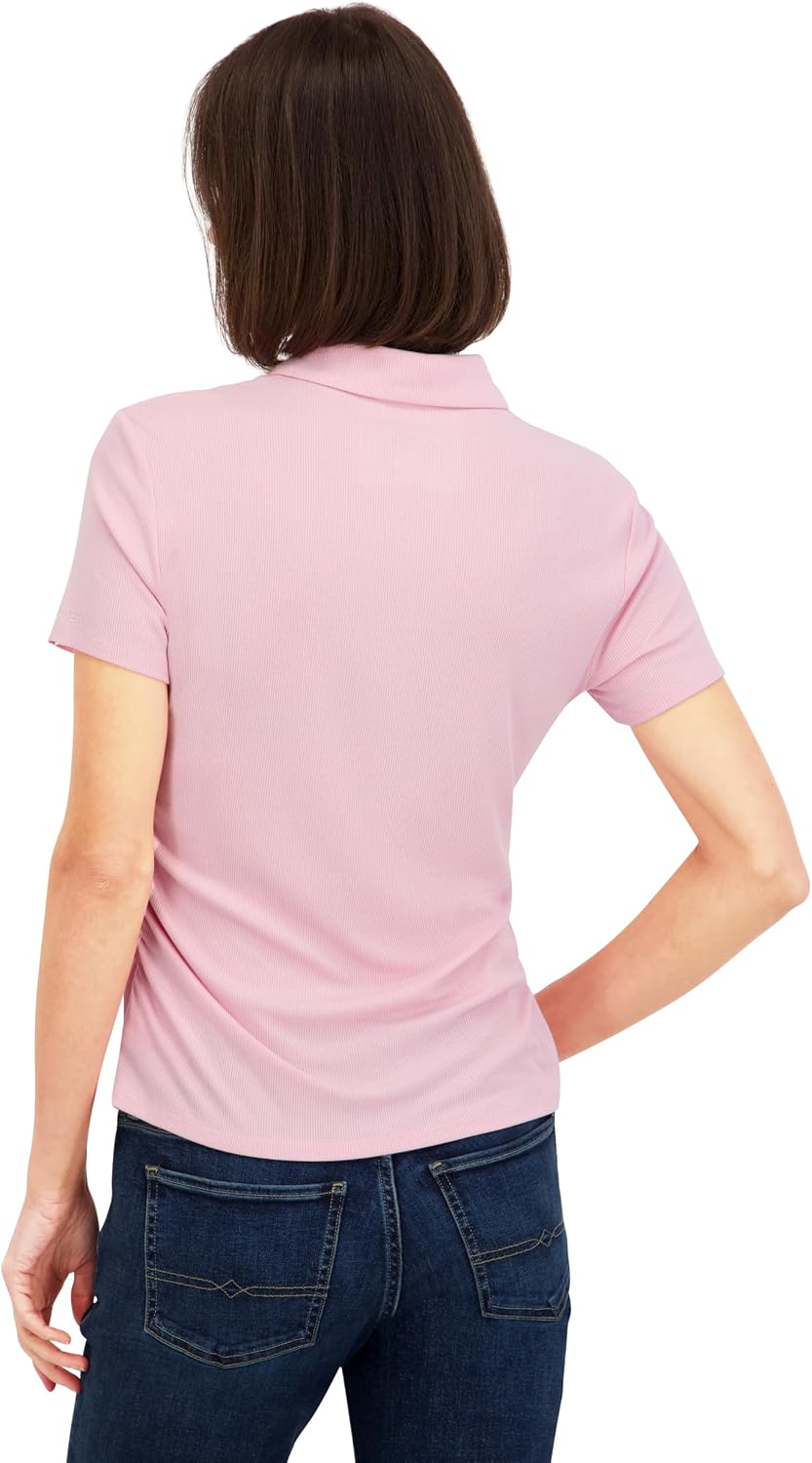 Spyder Women's Ribbed Jersey Short Sleeve Polo Top
