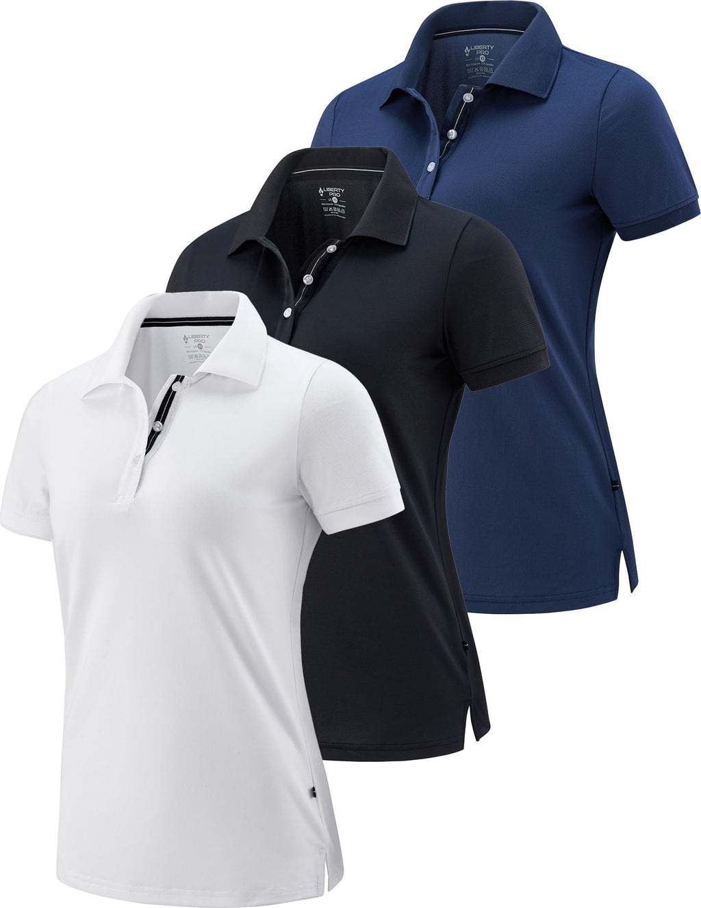 Liberty Pro 1 or 3 Pack Women's Athletic Polo Short Sleeve Shirts