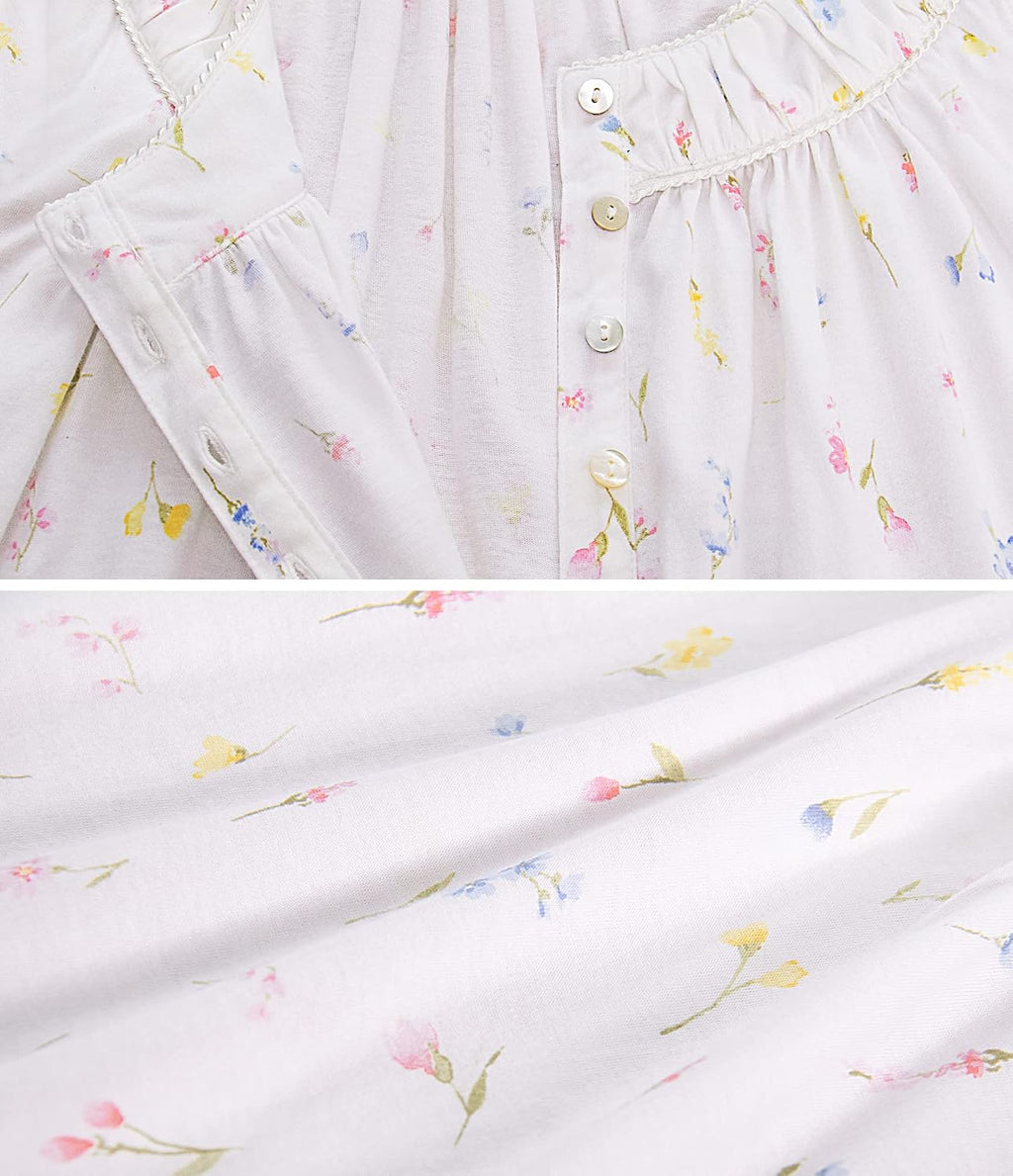 IZZY + TOBY 100% Cotton Nightgowns for Women Soft Ladies Gowns Sleepwear Long Sleeveless Nightgown