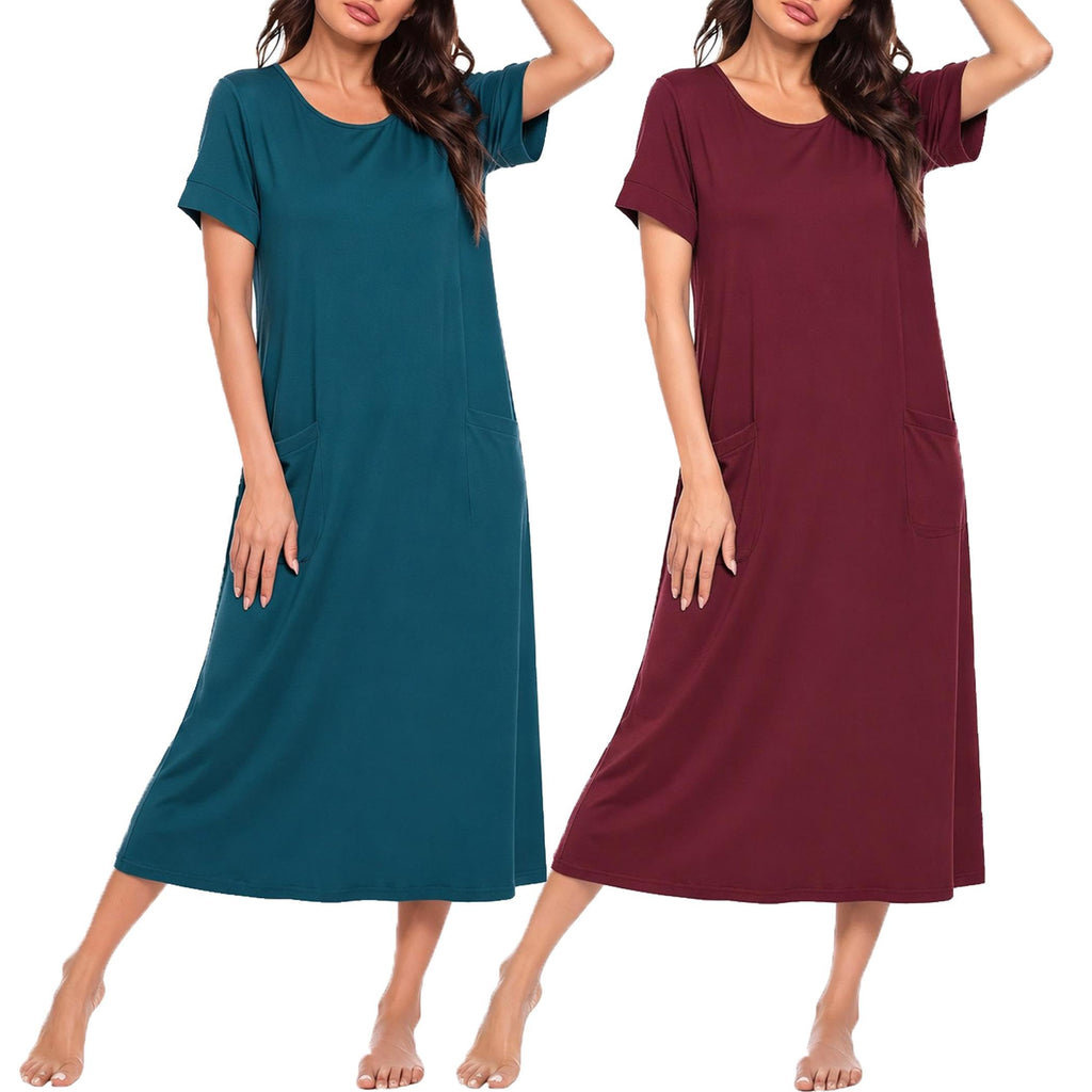 Ekouaer Long Nightgowns for Women Soft House Dress Plus Size Moo Moos