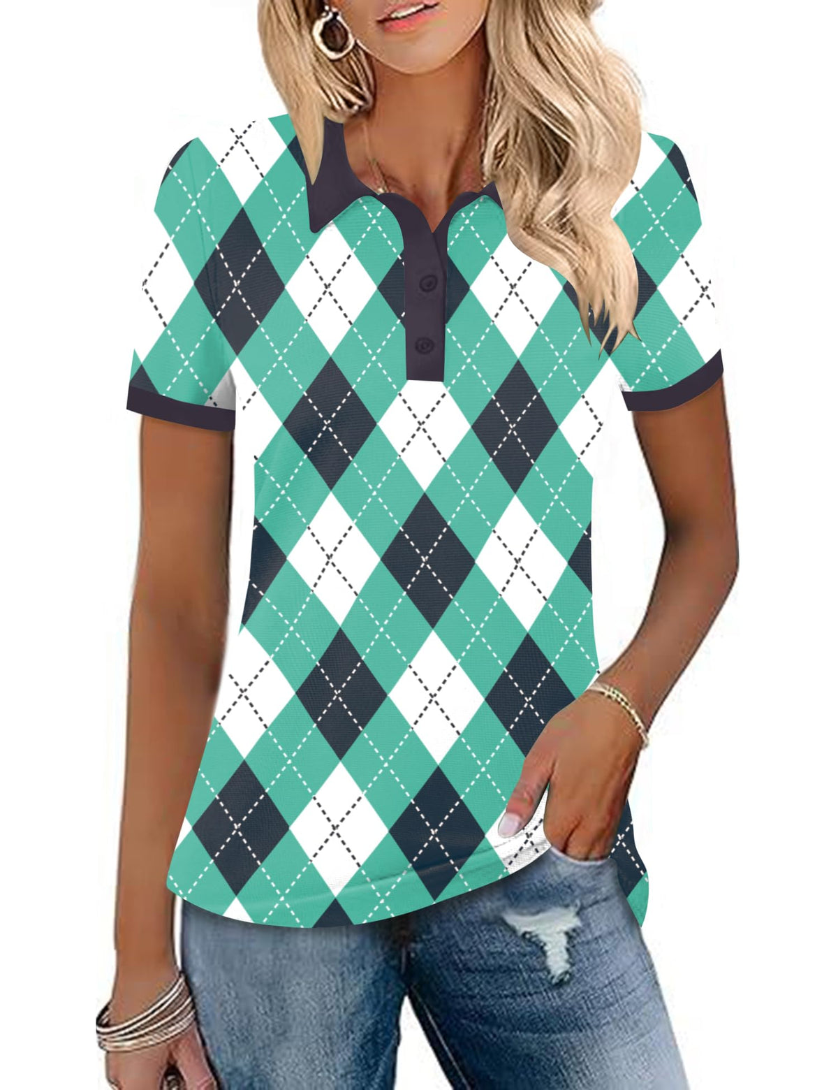 LOMON Womens Golf Polo Shirts Short Sleeve Collared Tops Tennis Activewear