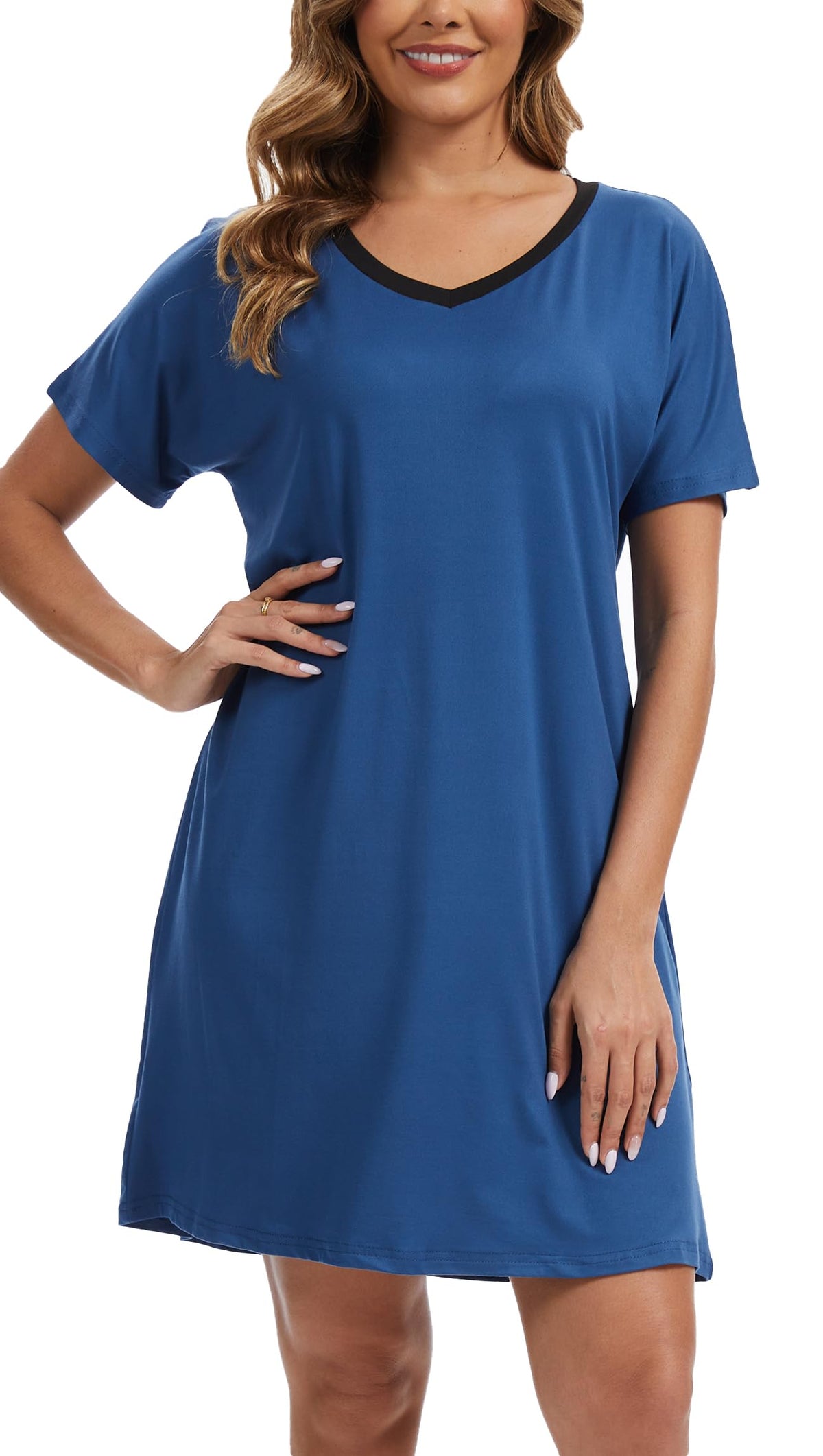 Nightgowns for Women Soft Cotton Sleep Shirts Short Sleeve Sleepwear