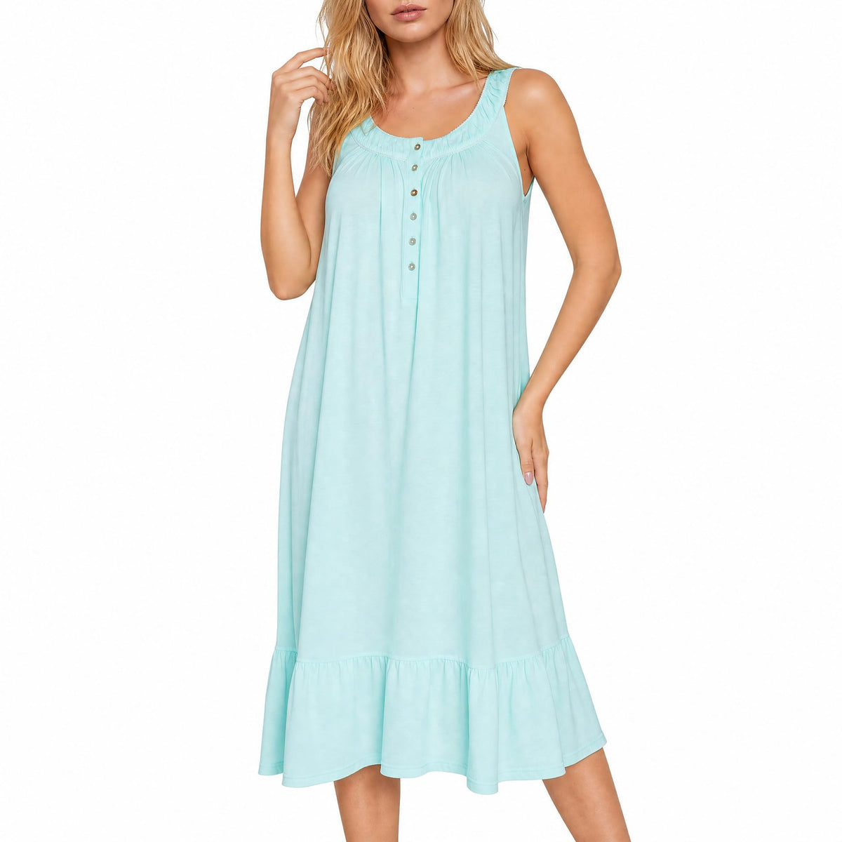 IZZY + TOBY 100% Cotton Nightgowns for Women Soft Ladies Gowns Sleepwear Long Sleeveless Nightgown
