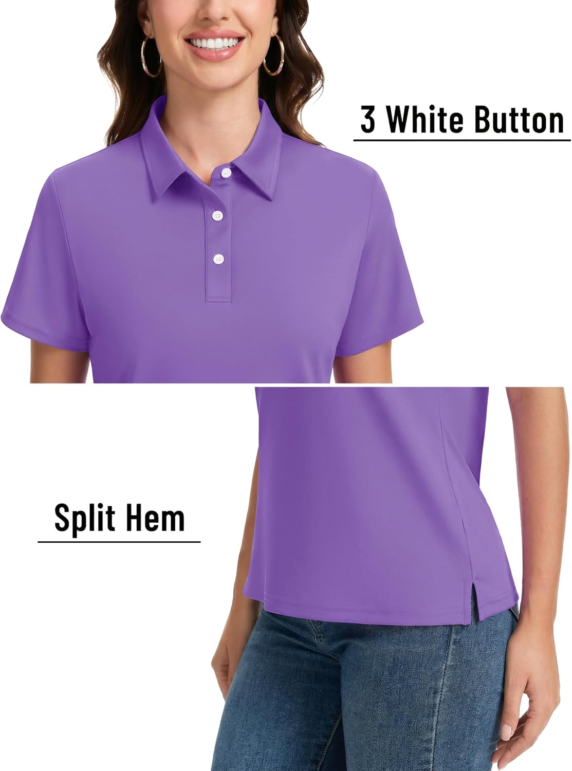 SMENG Women's Polo Shirts Short Sleeve