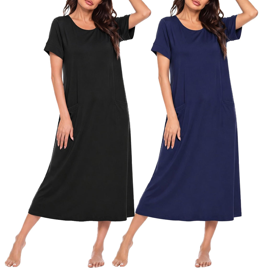 Ekouaer Long Nightgowns for Women Soft House Dress Plus Size Moo Moos