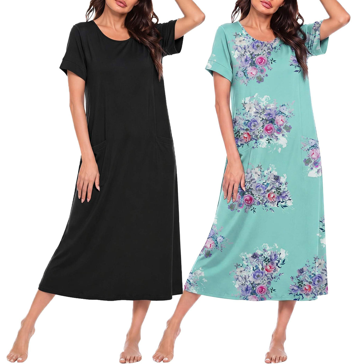 Ekouaer Long Nightgowns for Women Soft House Dress Plus Size Moo Moos