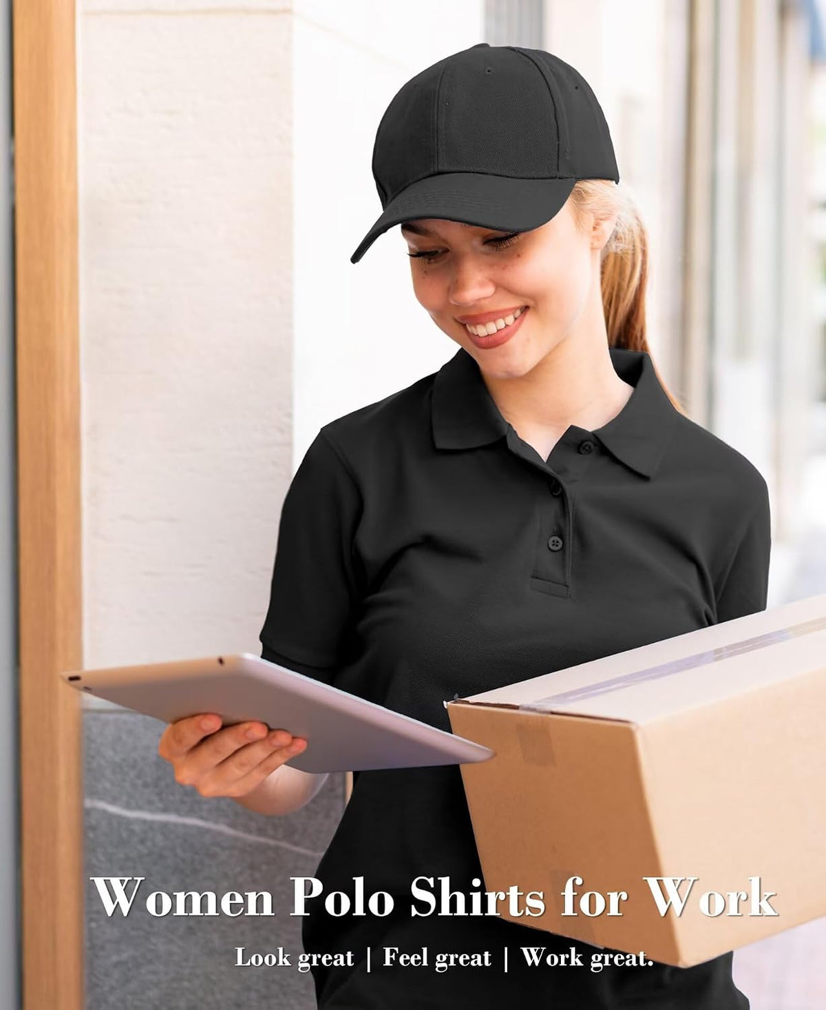 NebuKinex 5 Pack Women's Polo Shirts Short Sleeve Collared Tops for Work