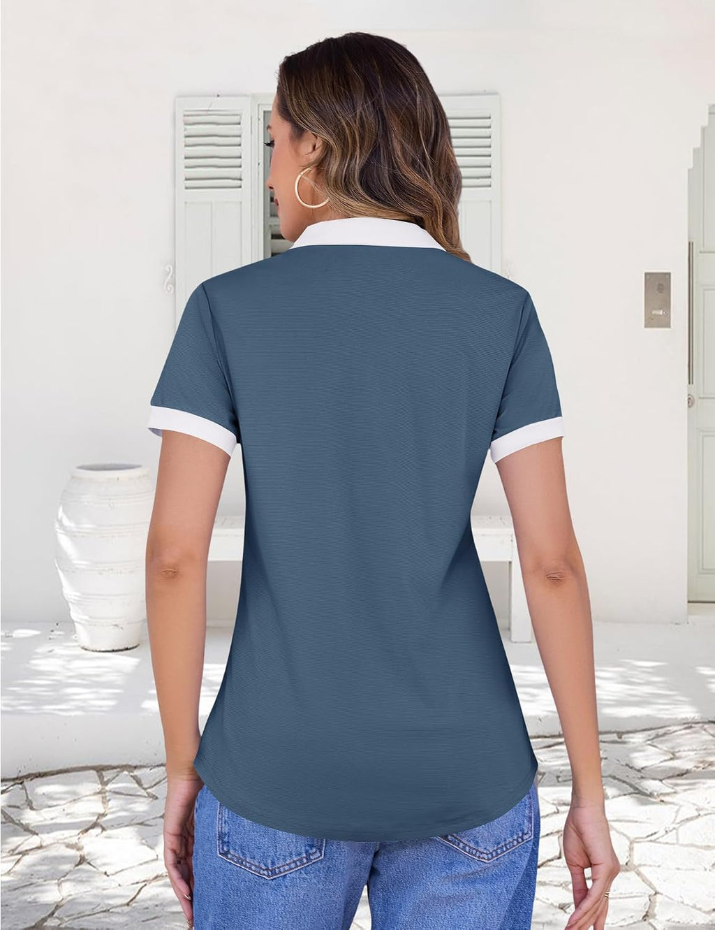 LOMON Womens Golf Polo Shirts Short Sleeve Collared Tops Tennis Activewear