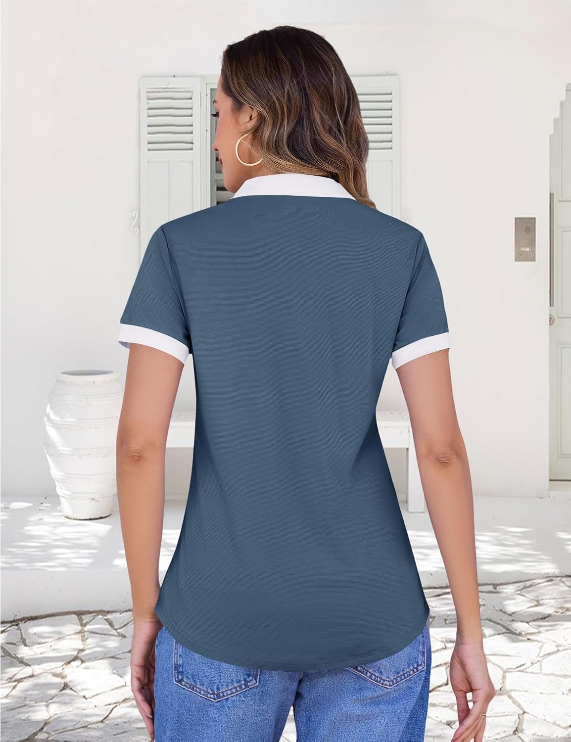 LOMON Womens Golf Polo Shirts Short Sleeve Collared Tops Tennis Activewear