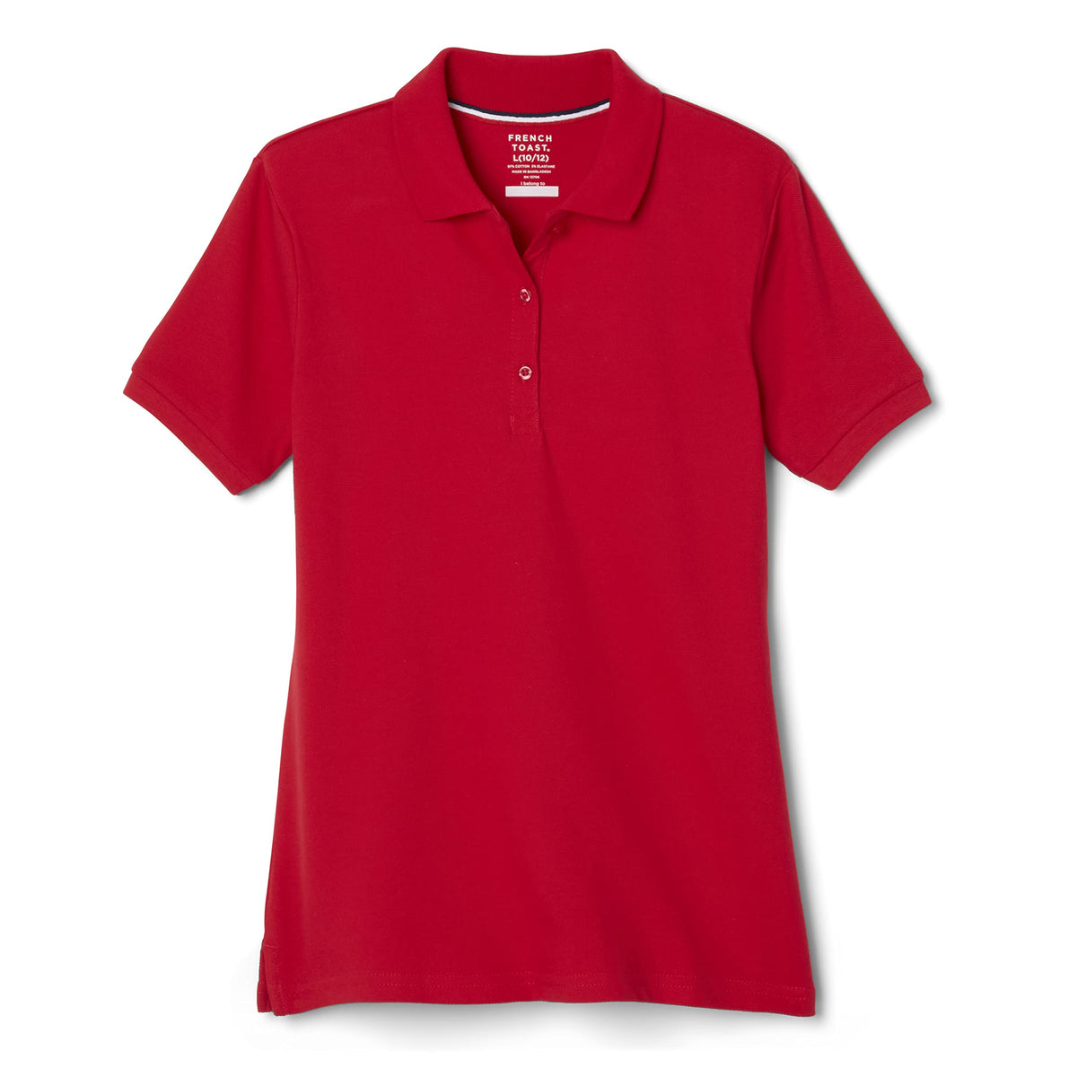 French Toast Women's Juniors' Short Sleeve Stretch Pique Polo Shirt