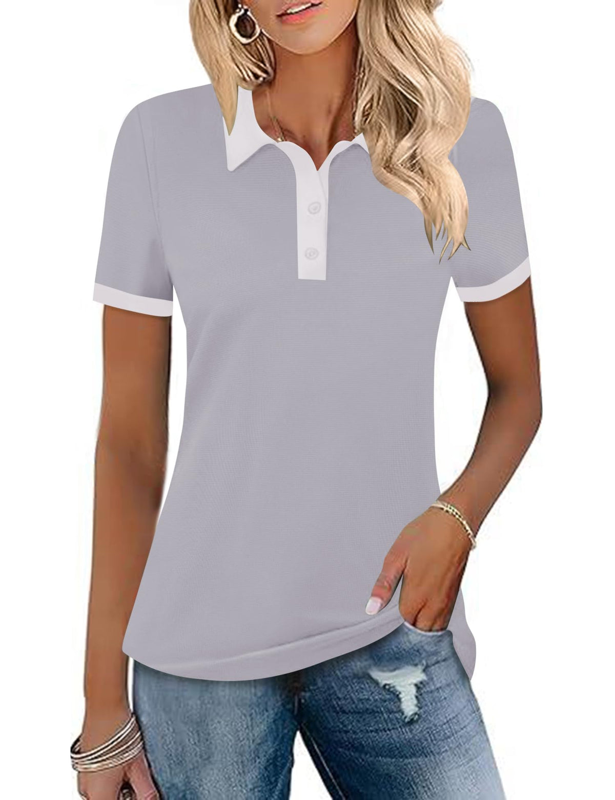LOMON Womens Golf Polo Shirts Short Sleeve Collared Tops Tennis Activewear