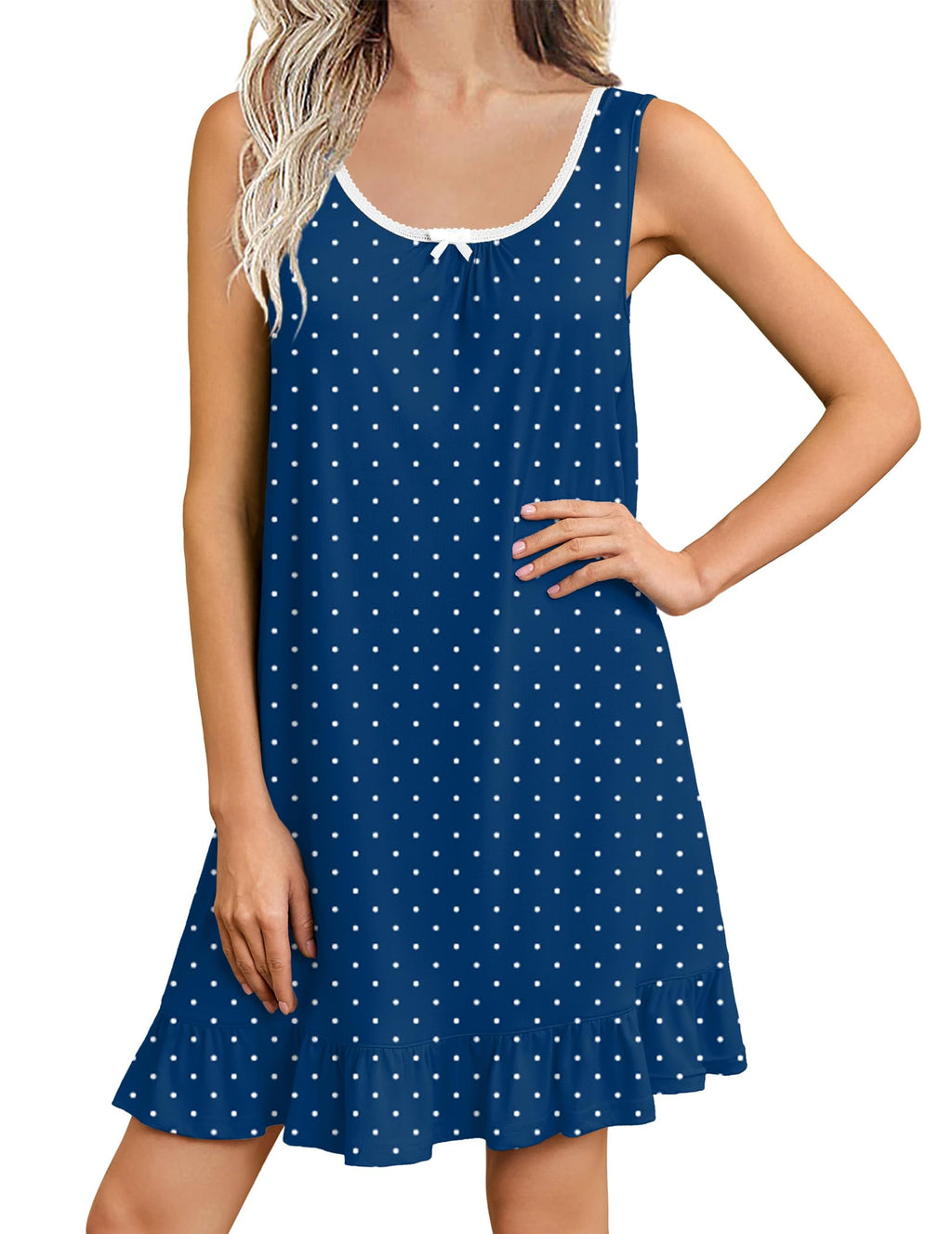 Ekouaer Nightgowns for Women Sleeveless Sleep Dress Night Gowns Sleepshirt
