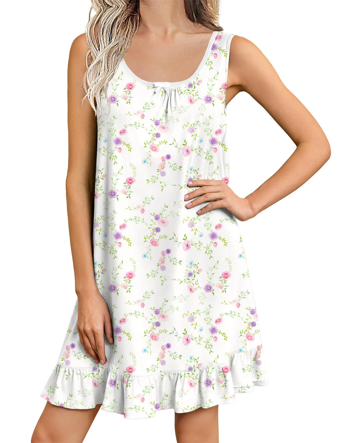 Ekouaer Nightgowns for Women Sleeveless Sleep Dress Night Gowns Sleepshirt