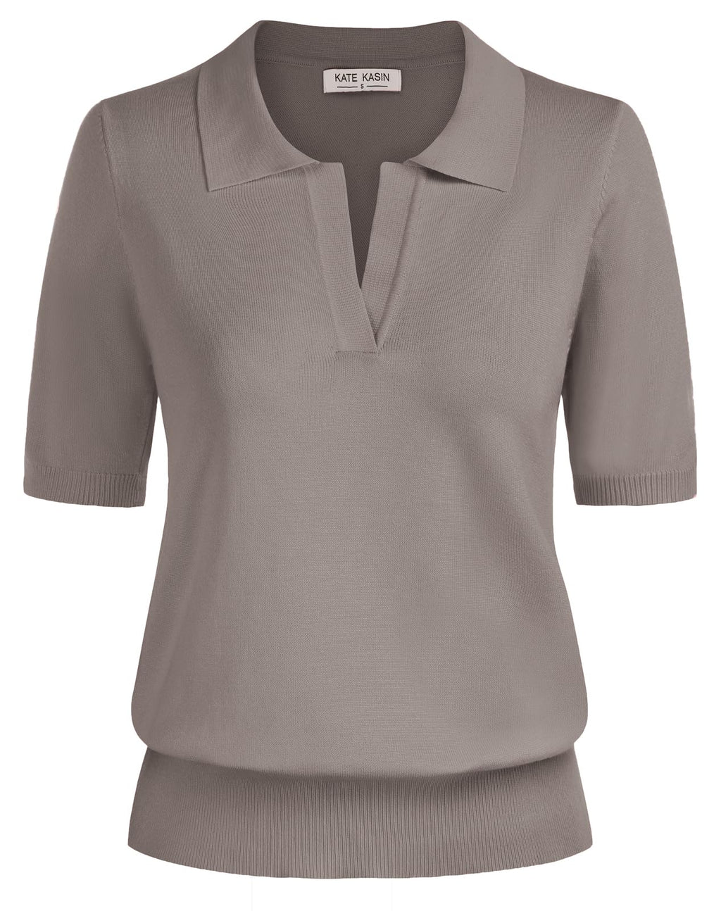 Women's Short Sleeve Classic V Neck Collared Casual Polo Sweater Tops