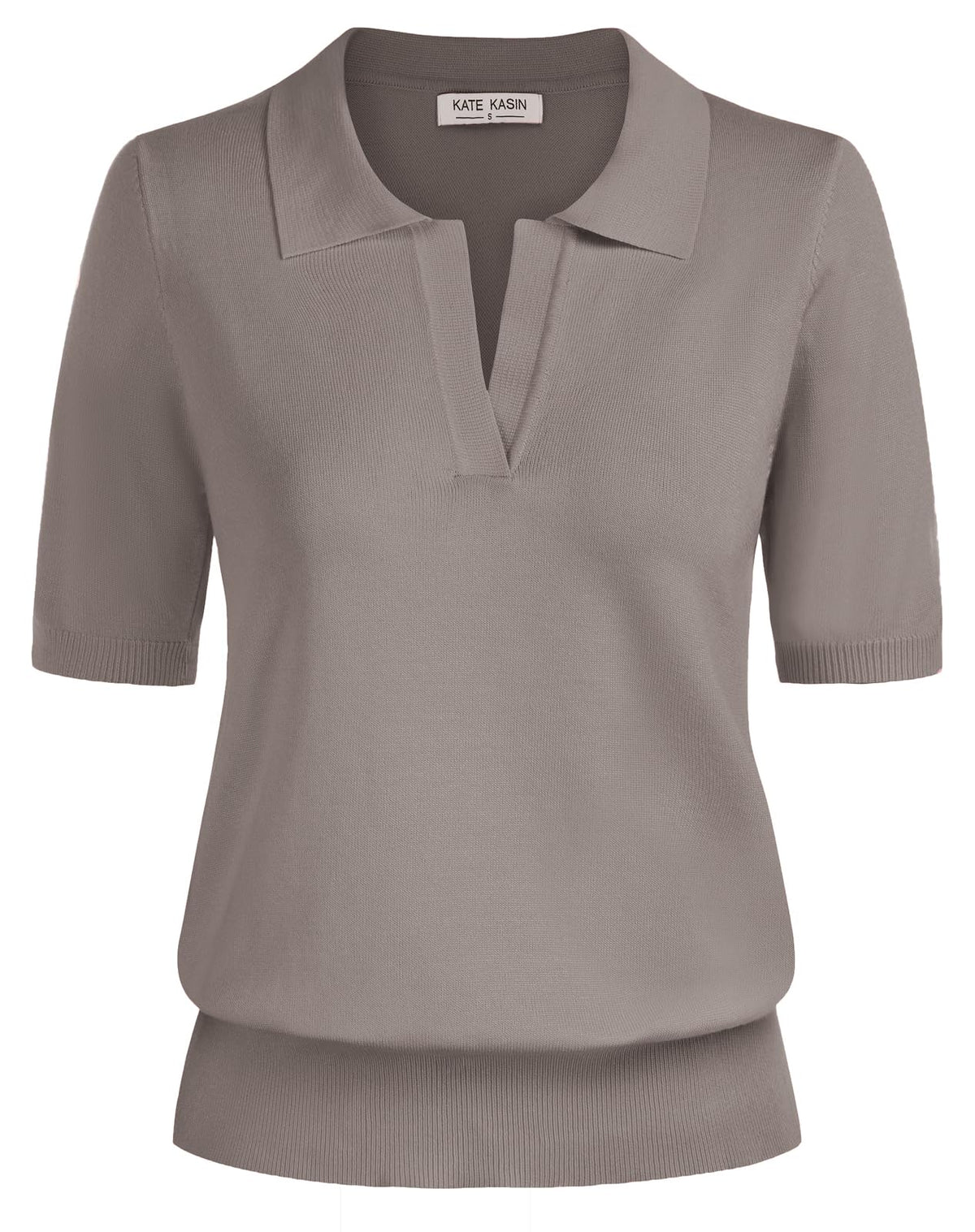 Women's Short Sleeve Classic V Neck Collared Casual Polo Sweater Tops