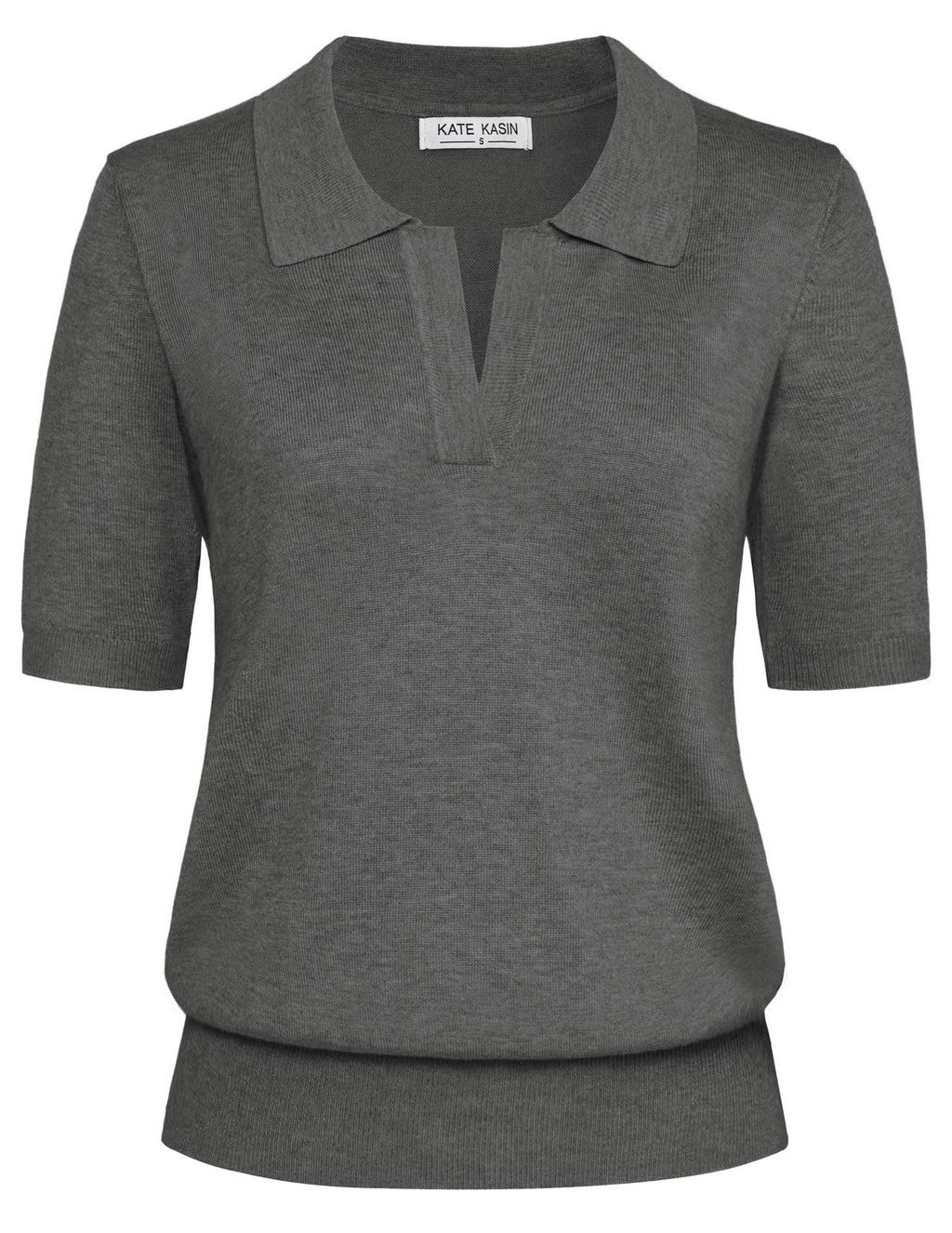 Women's Short Sleeve Classic V Neck Collared Casual Polo Sweater Tops