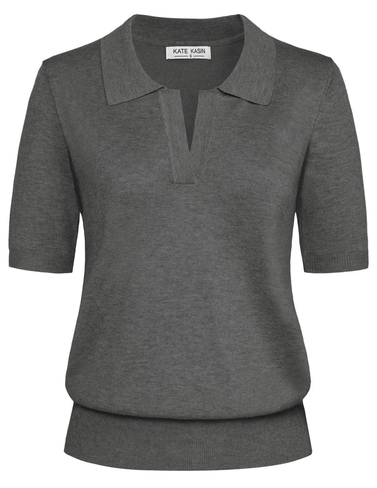 Women's Short Sleeve Classic V Neck Collared Casual Polo Sweater Tops