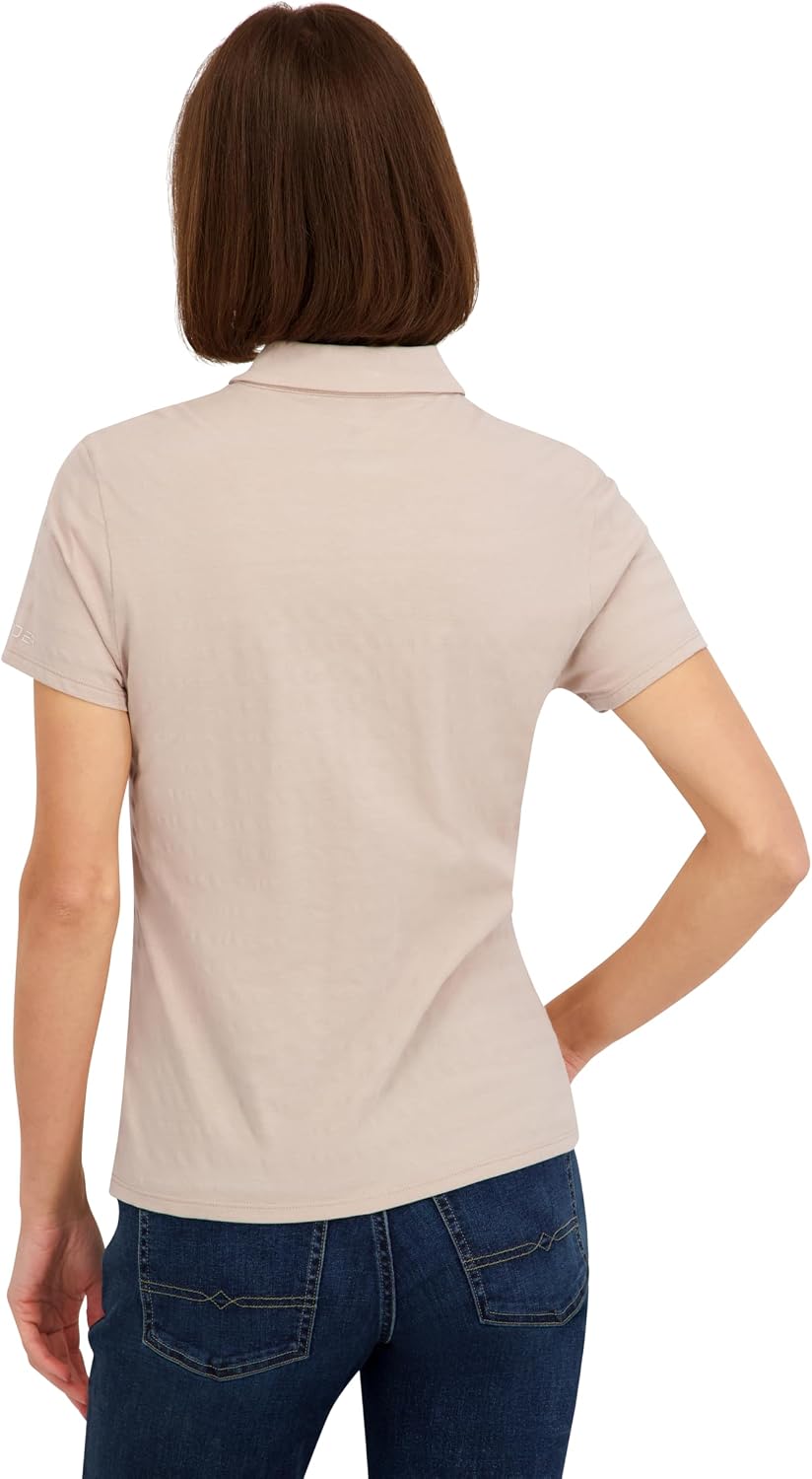 Spyder Women's Jacquard Stripe Short Sleeve Polo Top