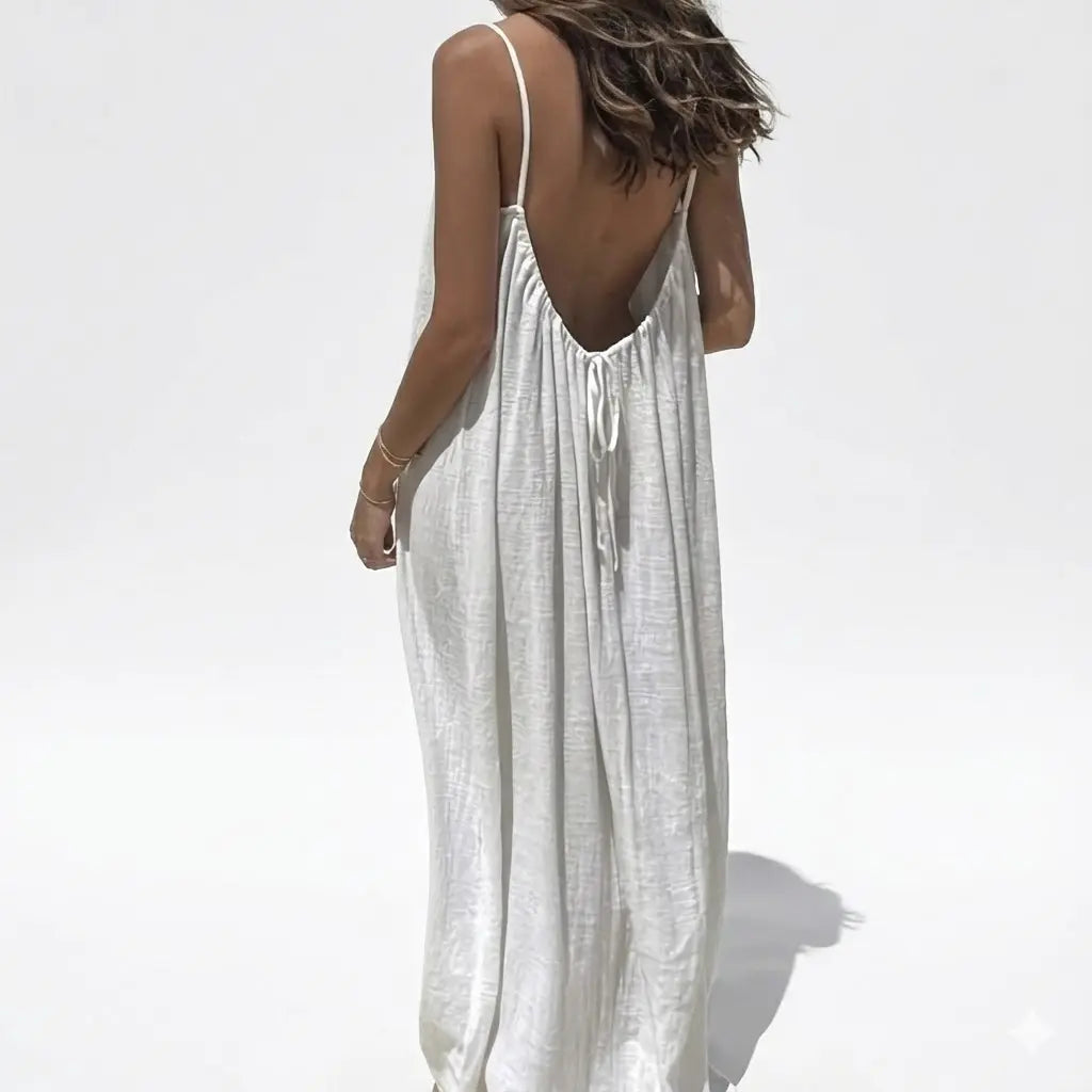 Women's Sleeveless Backless Nightie - Loose-Fit Oversized Nightdresses, Homewear Loungewear, Beach Cover-Up, Multiple Colors & Sizes Available