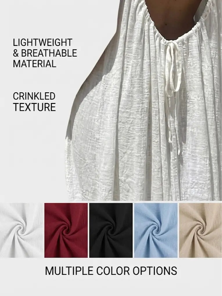 Women's Sleeveless Backless Nightie - Loose-Fit Oversized Nightdresses, Homewear Loungewear, Beach Cover-Up, Multiple Colors & Sizes Available