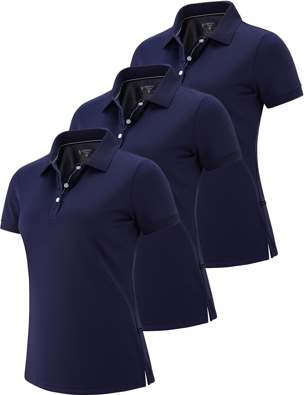 Liberty Pro 1 or 3 Pack Women's Athletic Polo Short Sleeve Shirts