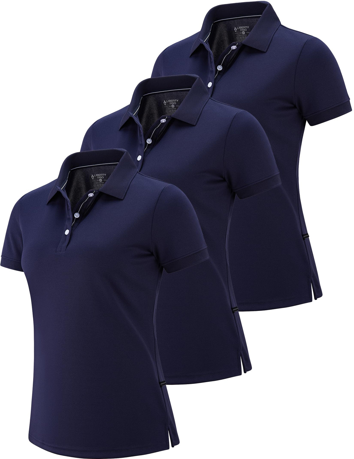 Liberty Pro 1 or 3 Pack Women's Athletic Polo Short Sleeve Shirts