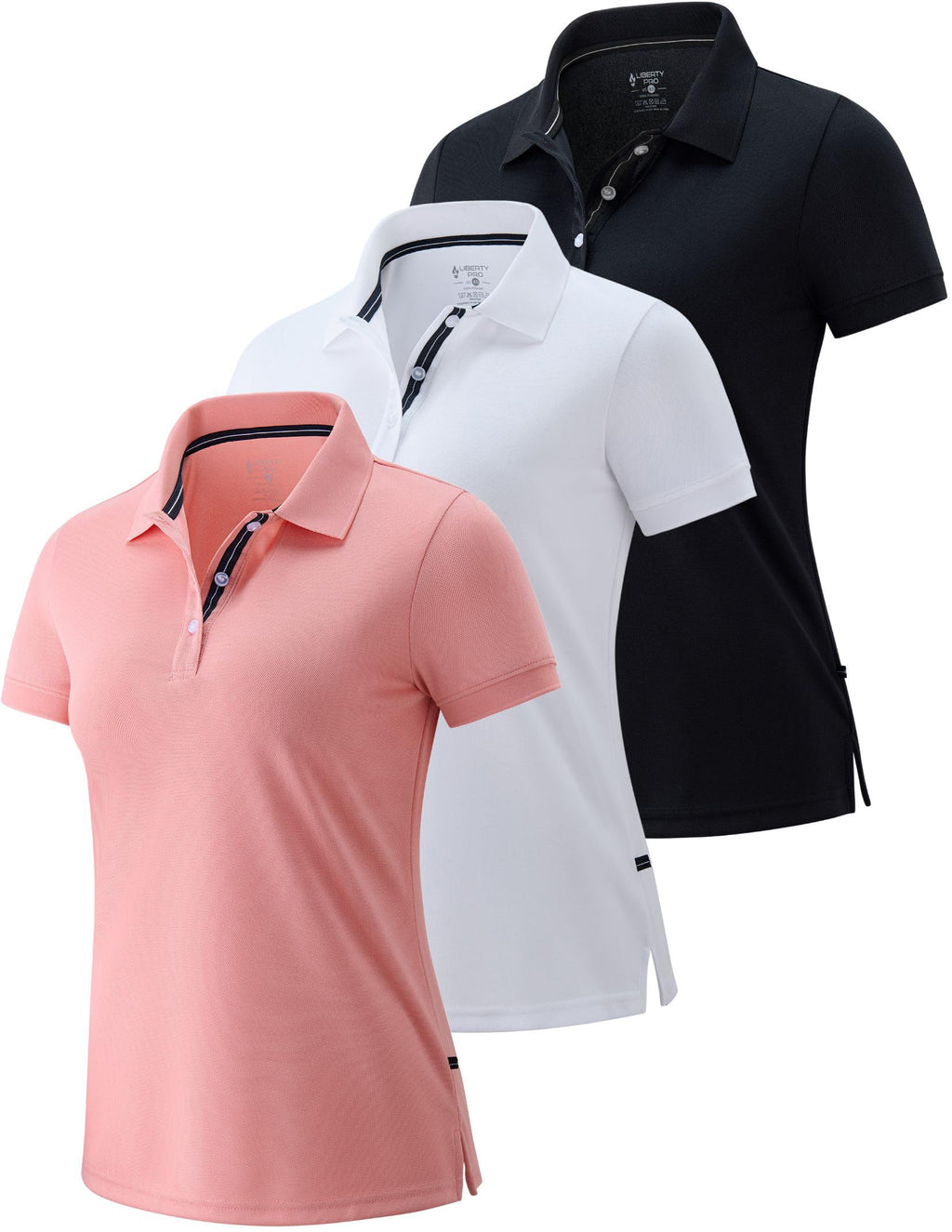Liberty Pro 1 or 3 Pack Women's Athletic Polo Short Sleeve Shirts