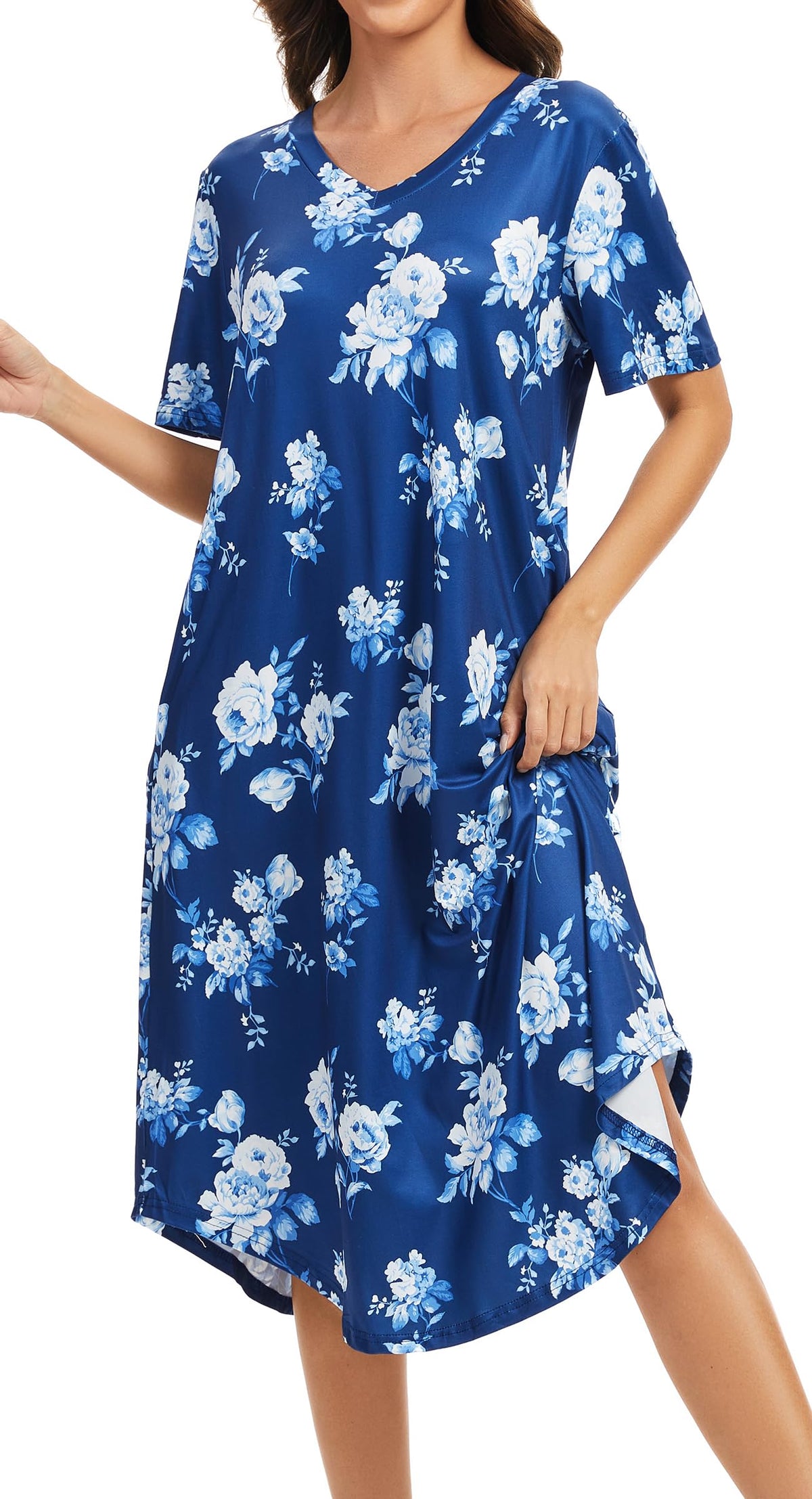 Kabento Womens Short Sleeve Long Nightgowns Sleepwear
