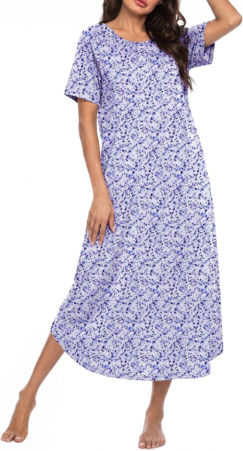 Ekouaer Nightgowns for Women Bamboo Viscose Night Gown Long Sleepshirts