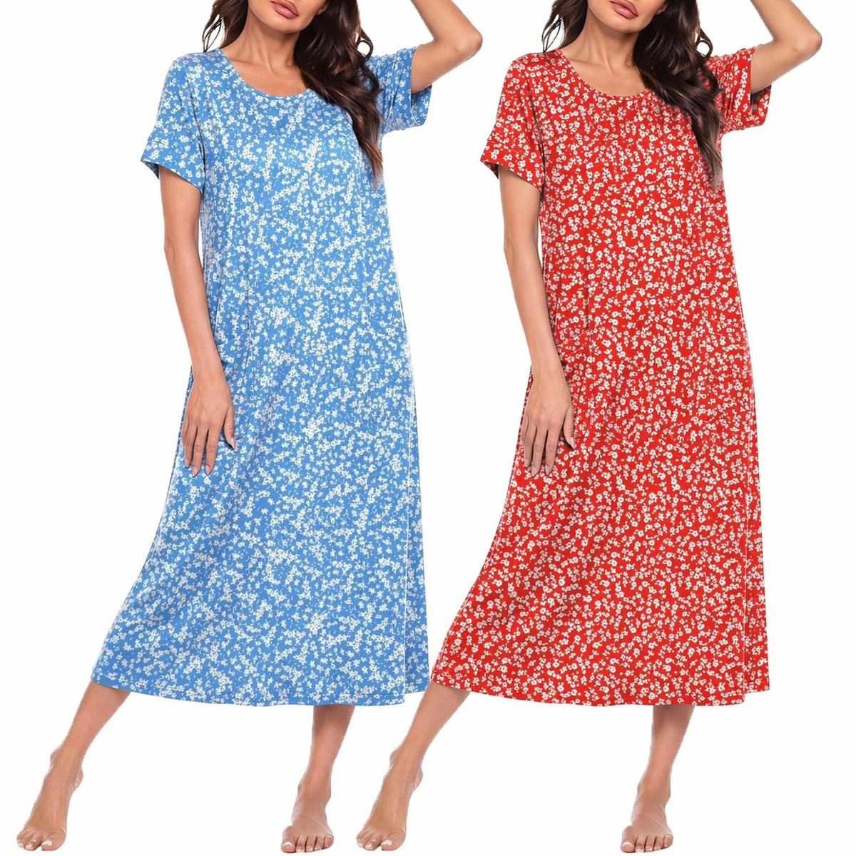 Ekouaer Long Nightgowns for Women Soft House Dress Plus Size Moo Moos