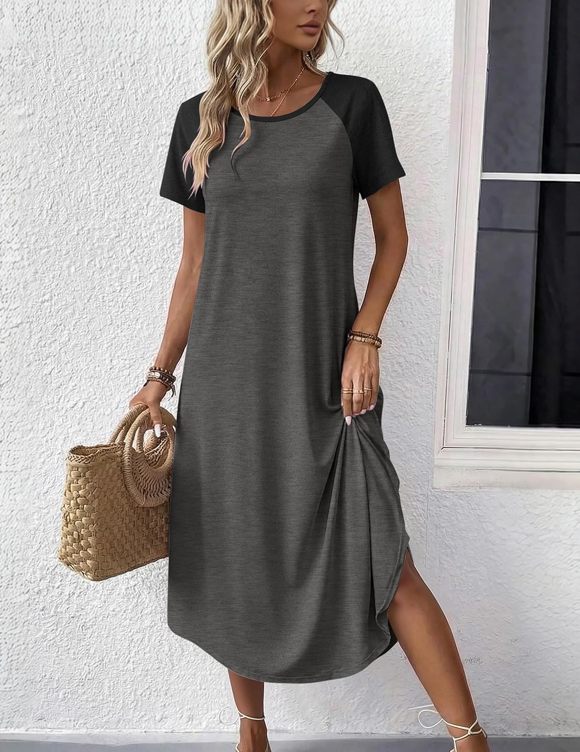 Ekouaer Nightgowns for Women Bamboo Viscose Night Gown Long Sleepshirts