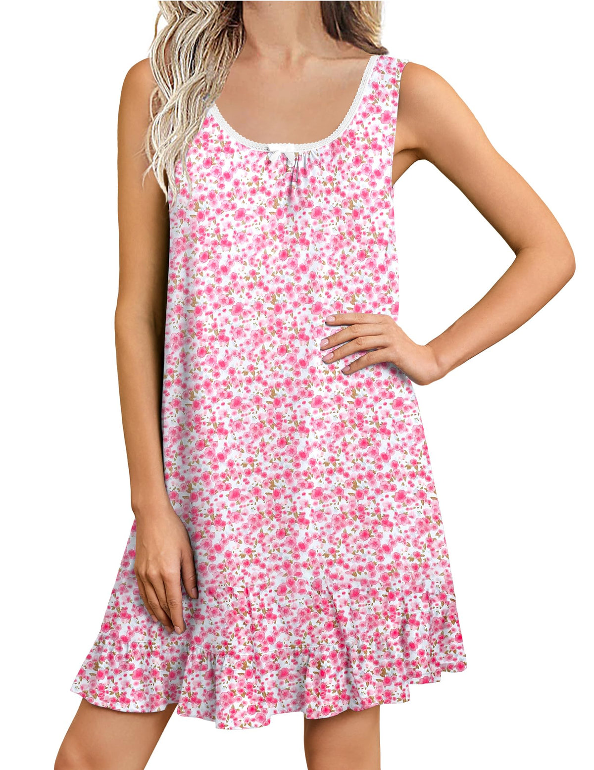 Ekouaer Nightgowns for Women Sleeveless Sleep Dress Night Gowns Sleepshirt