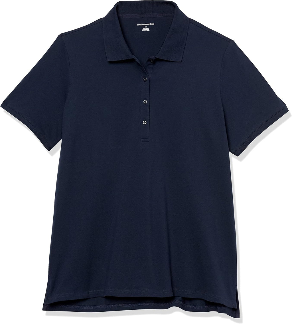 Amazon Essentials Women's Short-Sleeve Collared Polo Shirt (Available in Plus Size)