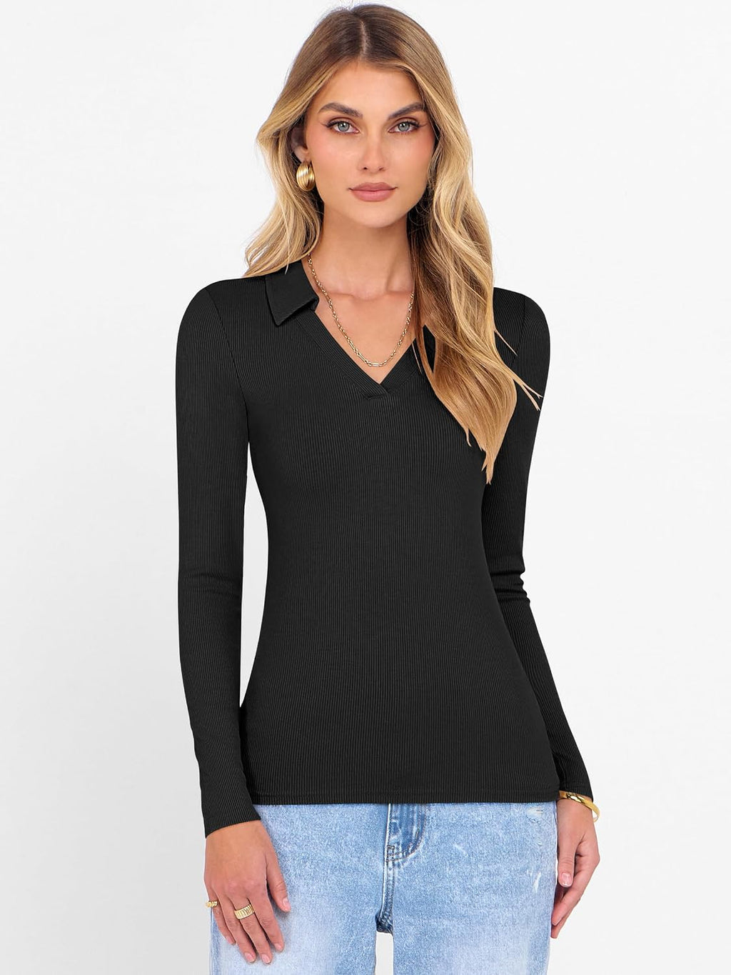 ANRABESS Women Long Sleeve Polo Shirts Business Casual Top Fall Outfits