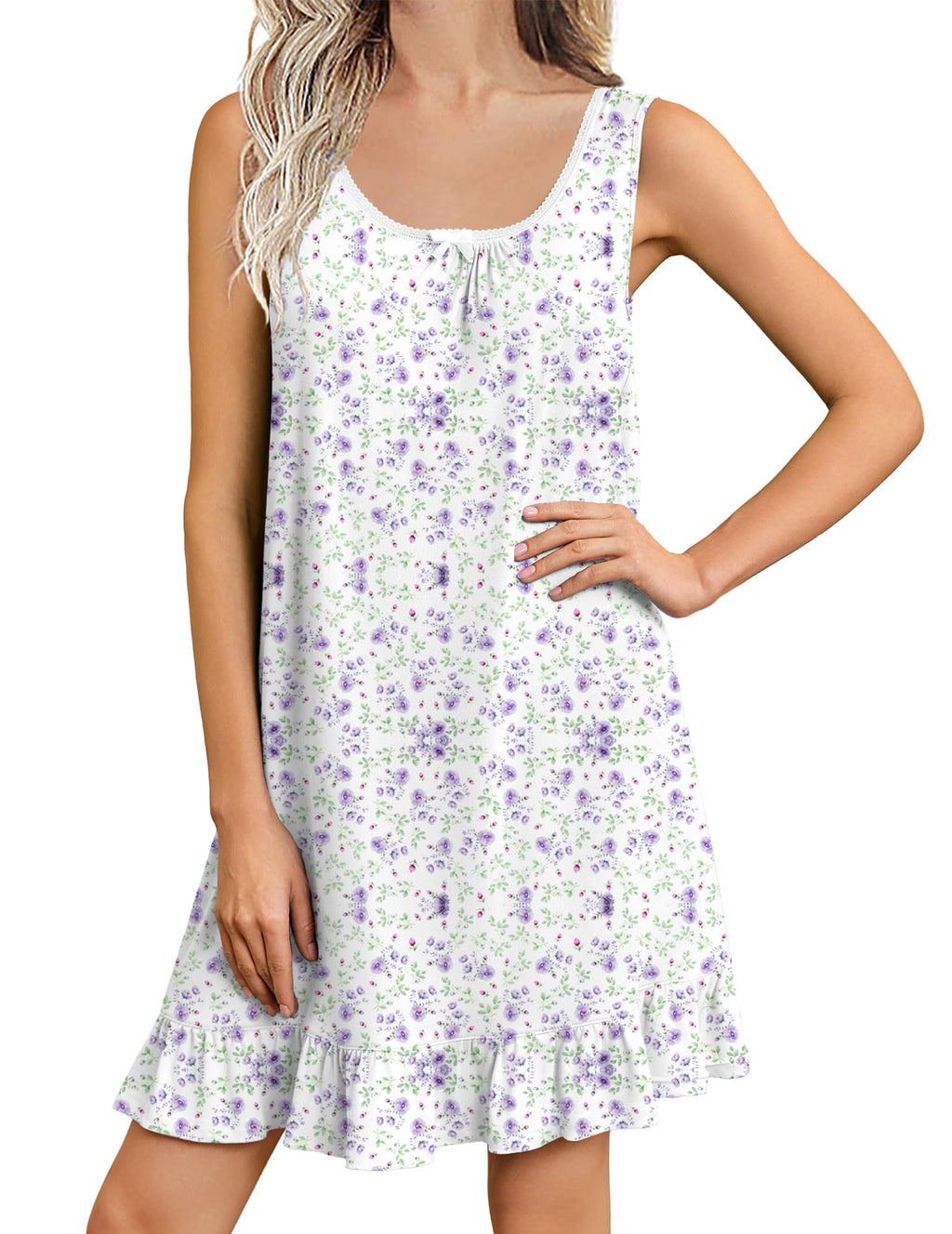 Ekouaer Nightgowns for Women Sleeveless Sleep Dress Night Gowns Sleepshirt