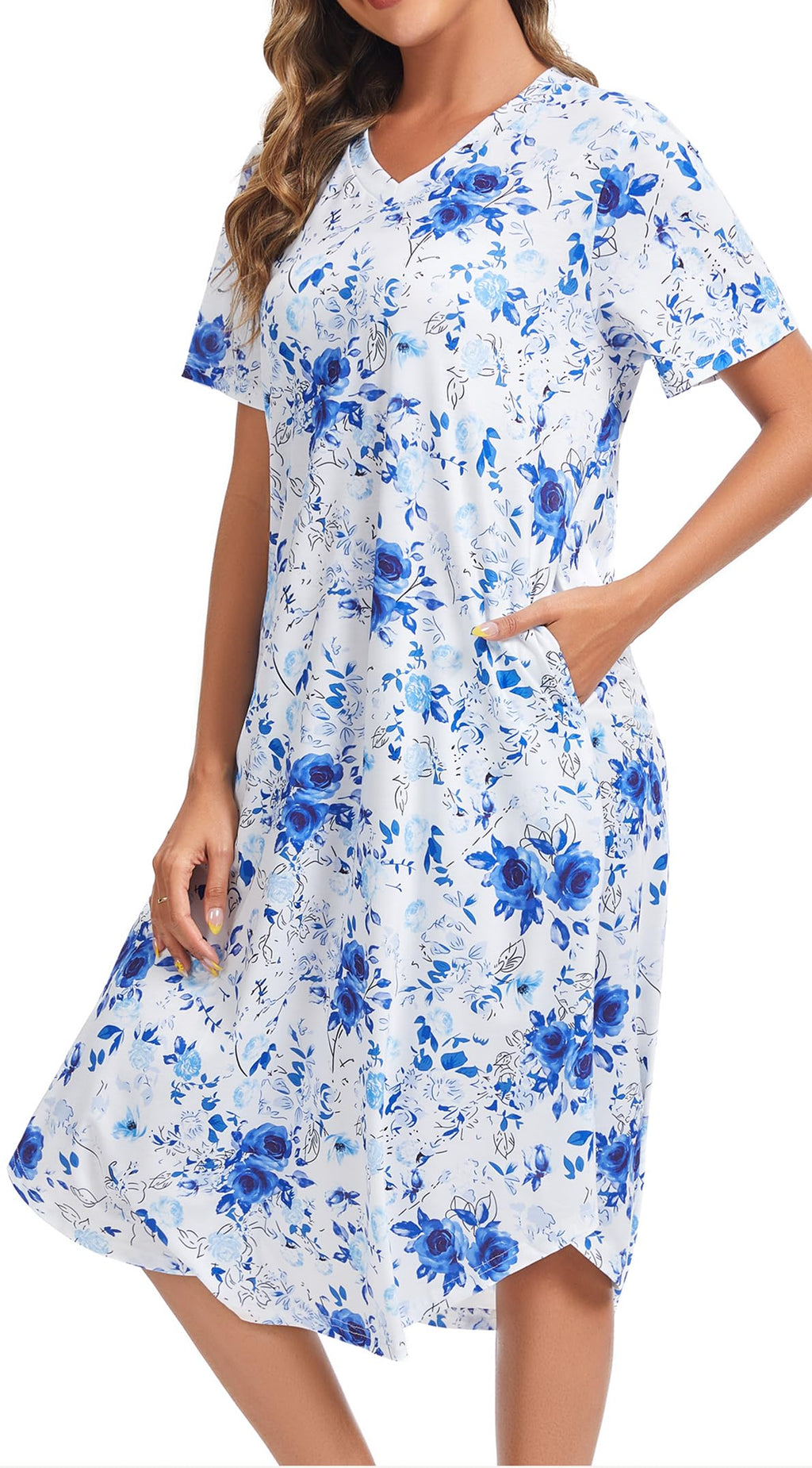 Kabento Womens Short Sleeve Long Nightgowns Sleepwear