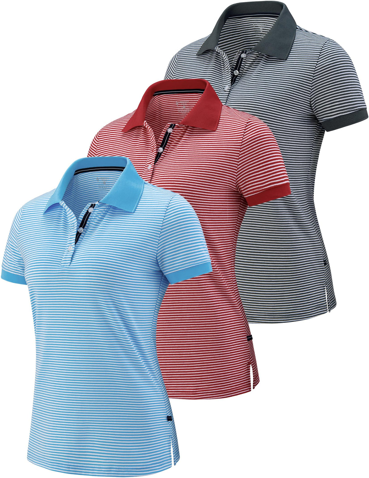 Liberty Pro 1 or 3 Pack Women's Athletic Polo Short Sleeve Shirts