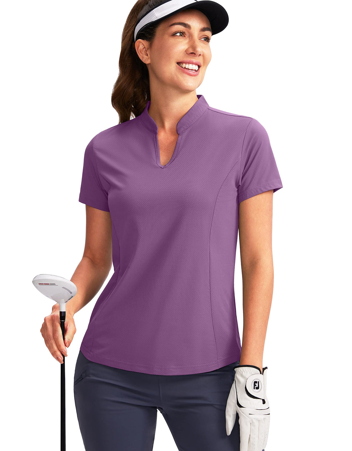 Obla Women's Golf Polo Shirt V-Neck Short Sleeve