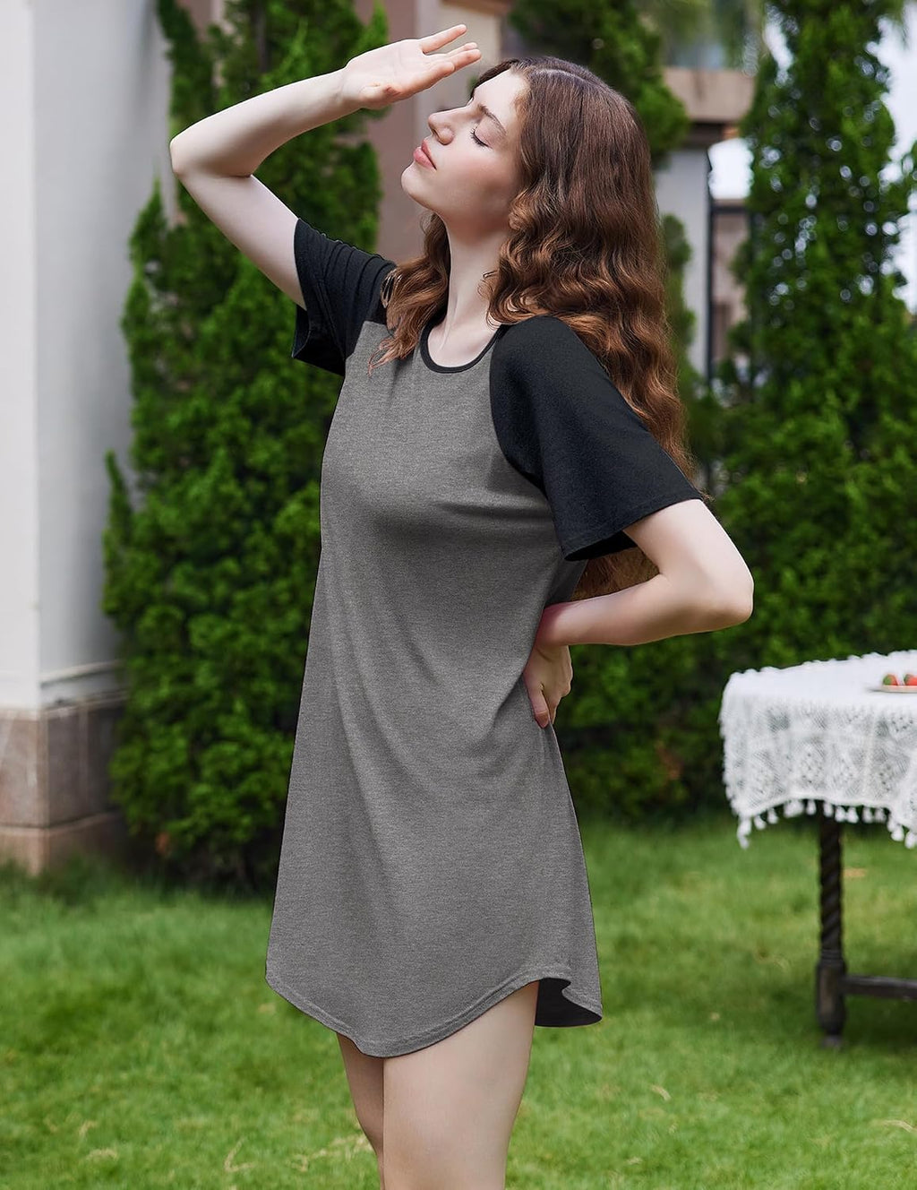 Ekouaer 3 Pack Nightgowns for Women Short Sleeve Sleep Shirt Soft Sleepwear