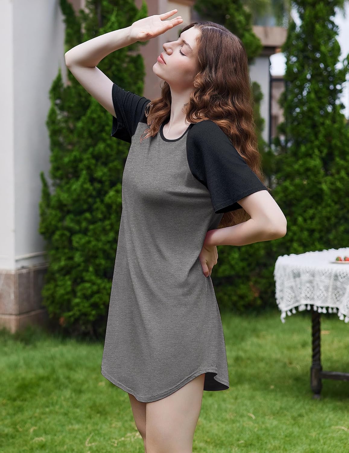 Ekouaer 3 Pack Nightgowns for Women Short Sleeve Sleep Shirt Soft Sleepwear