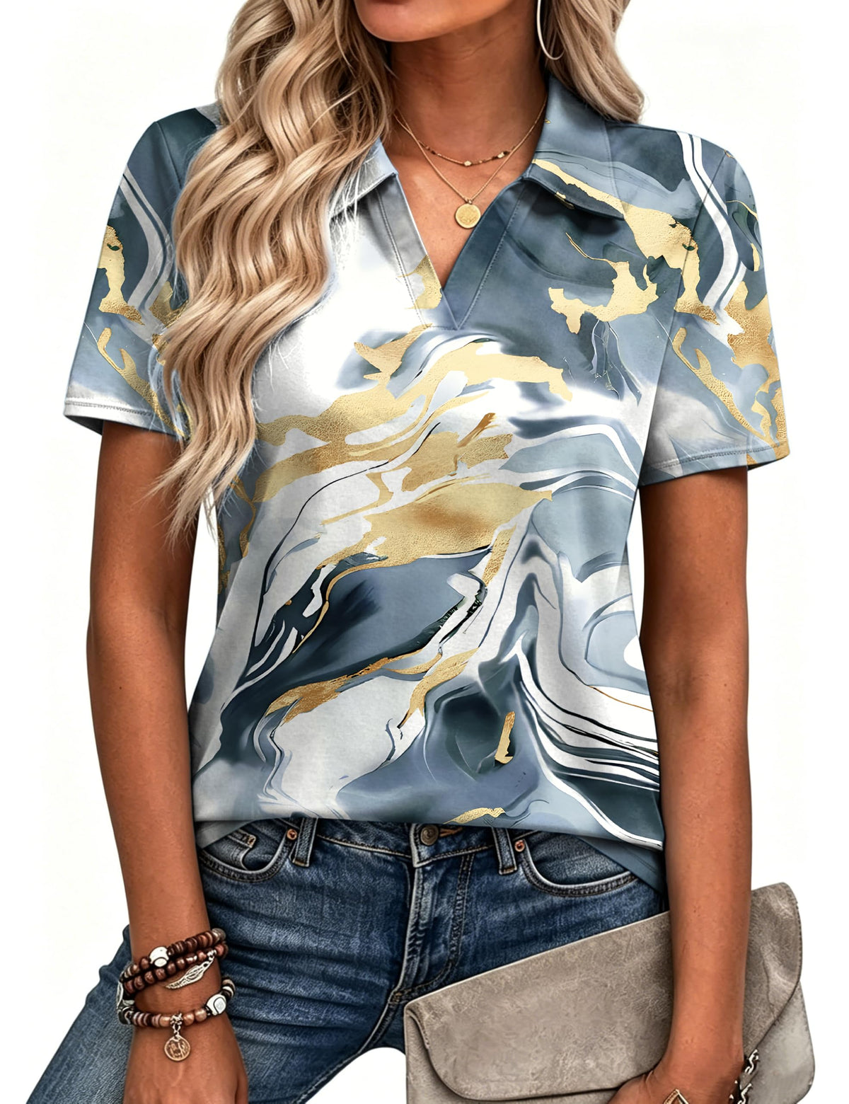 Alaroo Polo Shirts for Women Golf Short Sleeve Summer Tops