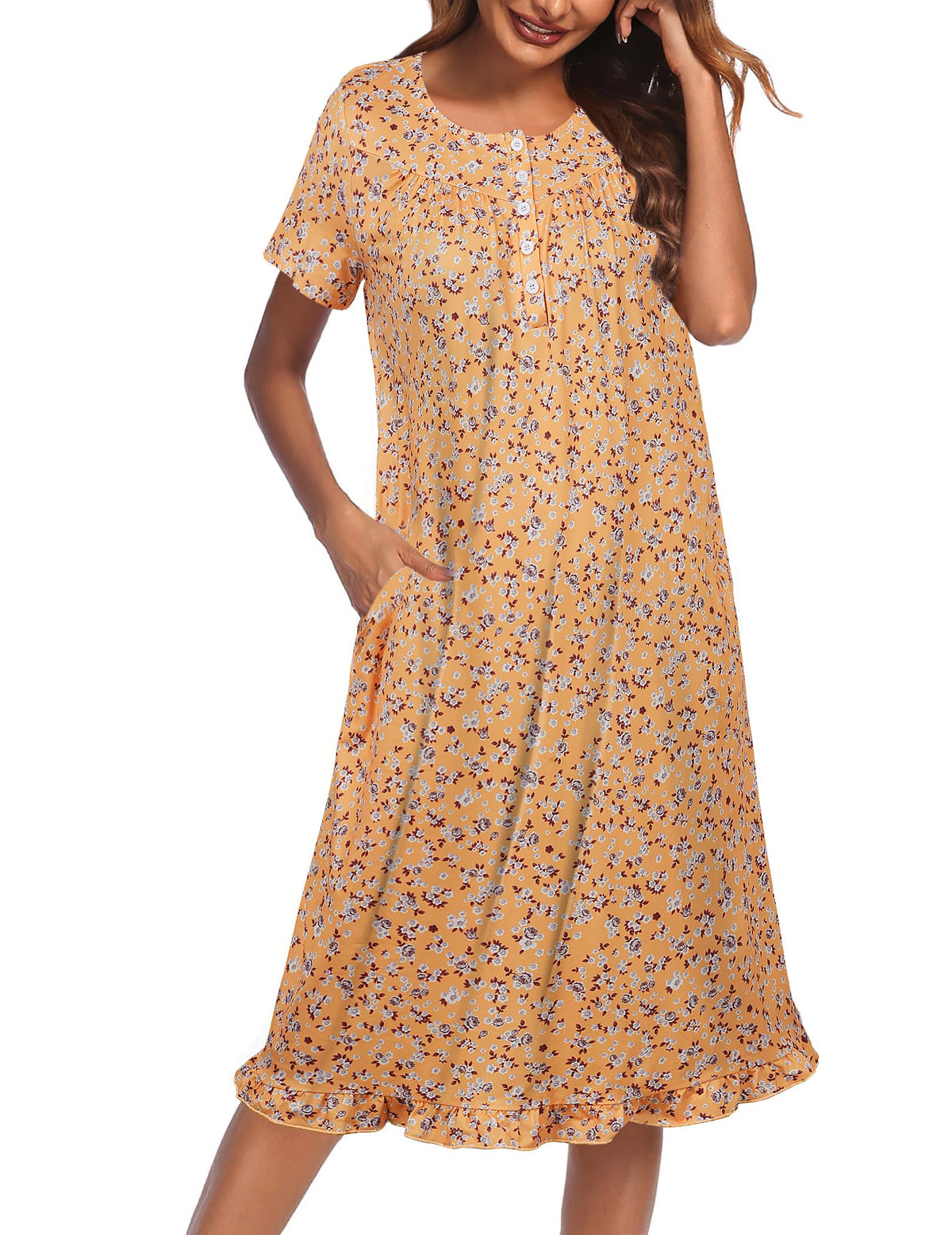 Ekouaer House Dresses for Women with Pockets Short Sleeve Moo Moos