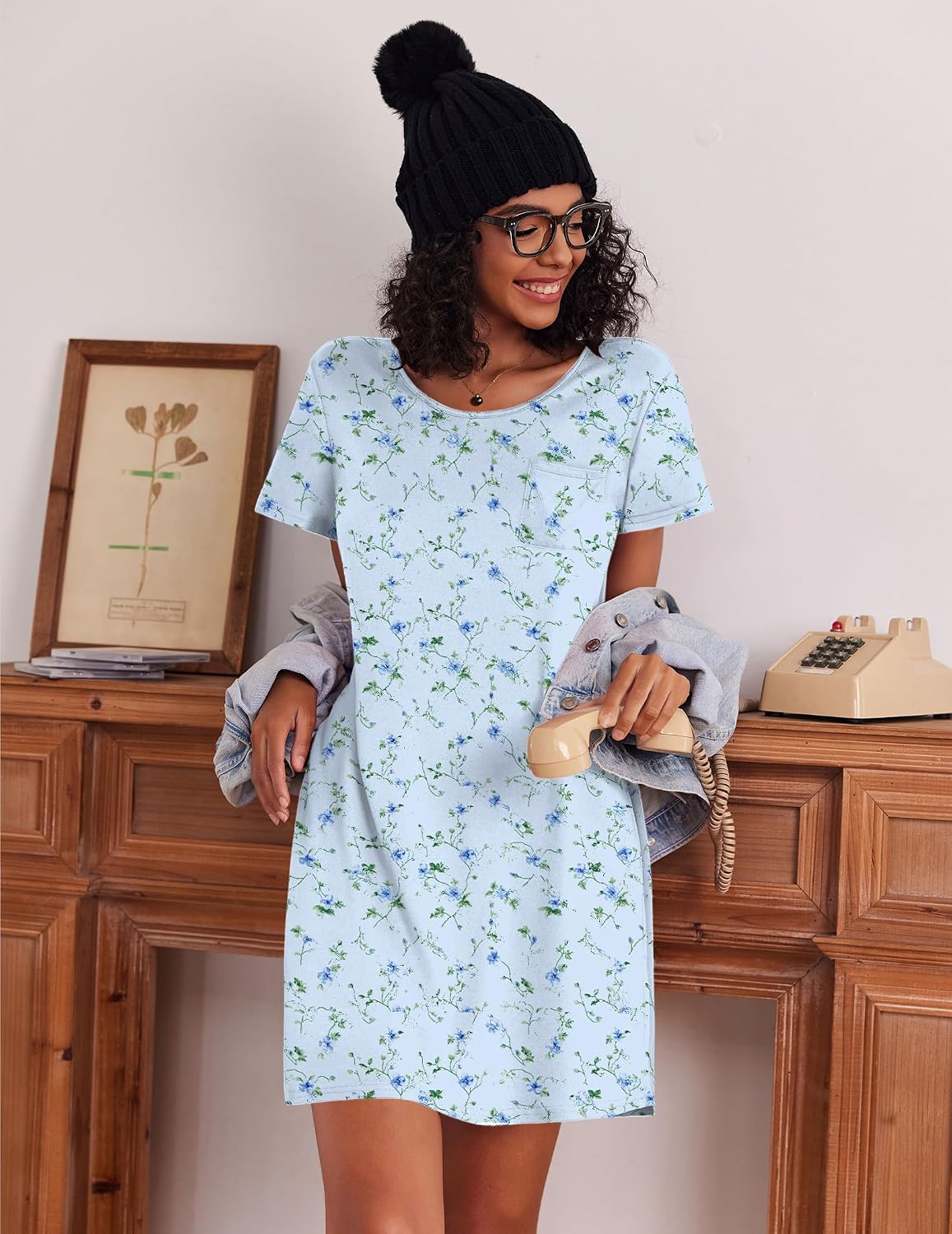Ekouaer Cotton Nightgowns for Women 3 Pack Sleepshirts Tshirt Night Gown