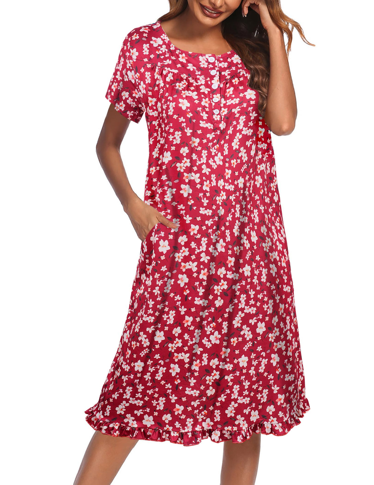 Ekouaer House Dresses for Women with Pockets Short Sleeve Moo Moos