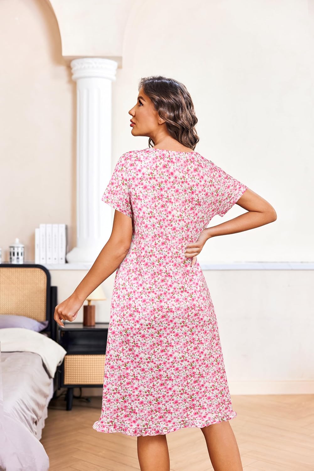 Ekouaer House Dresses for Women with Pockets Short Sleeve Moo Moos